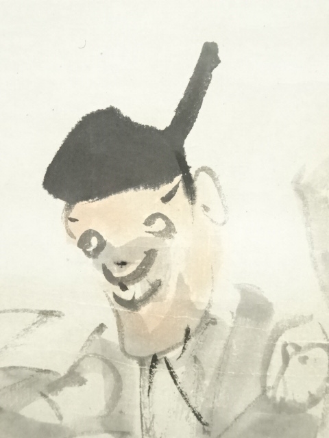 道具 ] - 道具 富岡鉄斎画 萬歳図 大田垣蓮月賛書 肉筆紙本掛軸